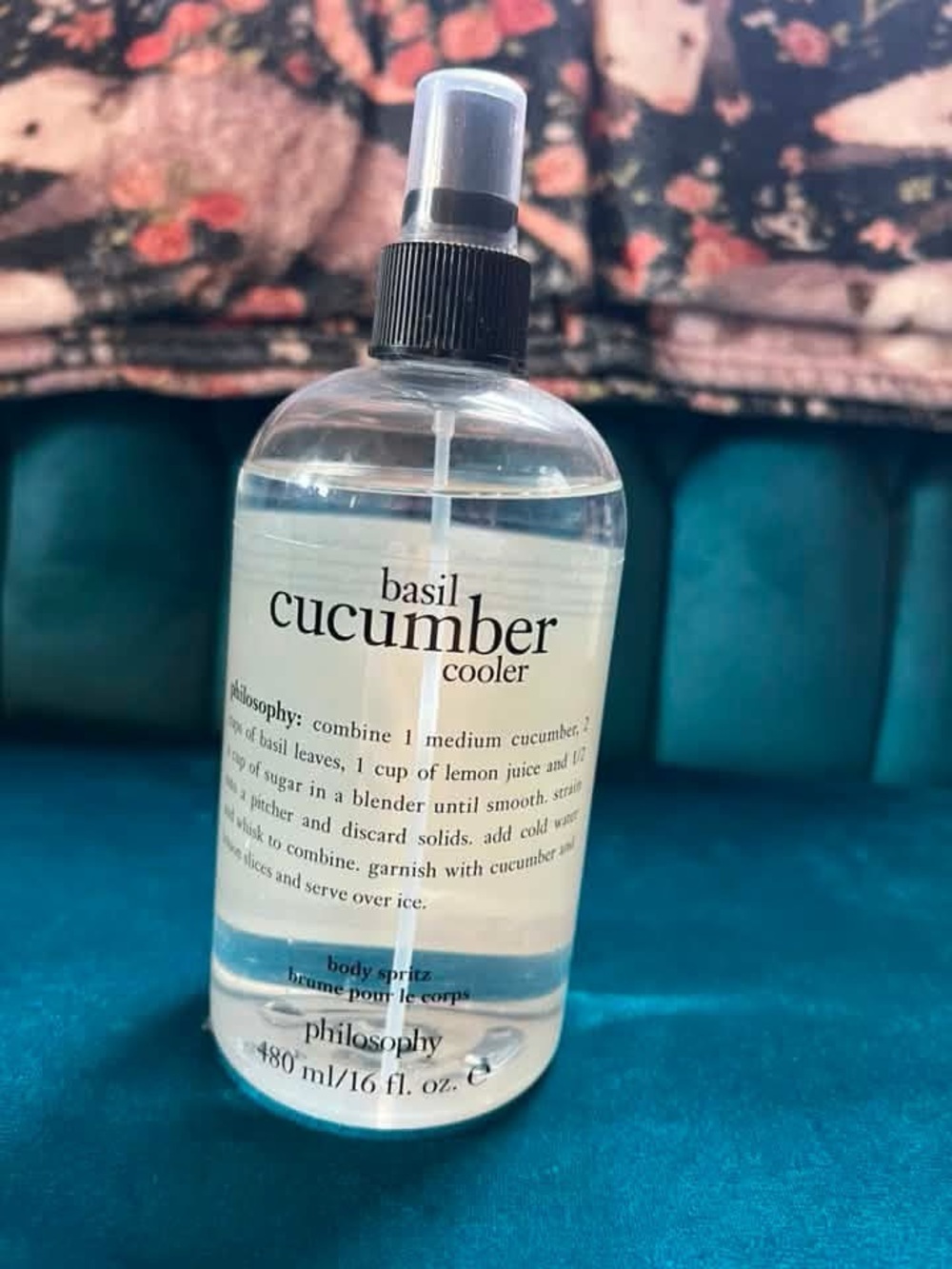 Philosophy Basil Cucumber Cooler Body Spritz - Clear with Light Green Label